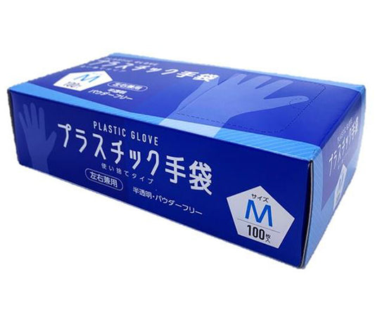 プラスチック手袋 100枚入 M　#006 1箱(100枚入)