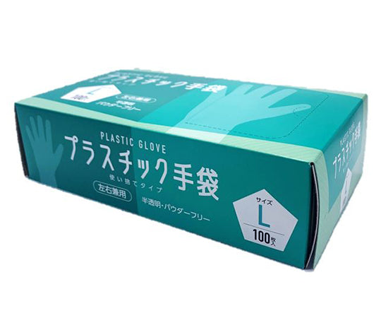 プラスチック手袋 100枚入 L　#007 1箱(100枚入)