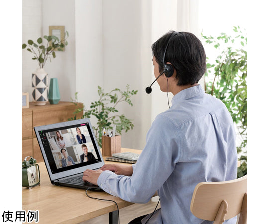 有線ヘッドセット 両耳オーバーヘッド 小型 USB-A 1.8m ブラック　HS-HP01SUBK 1個