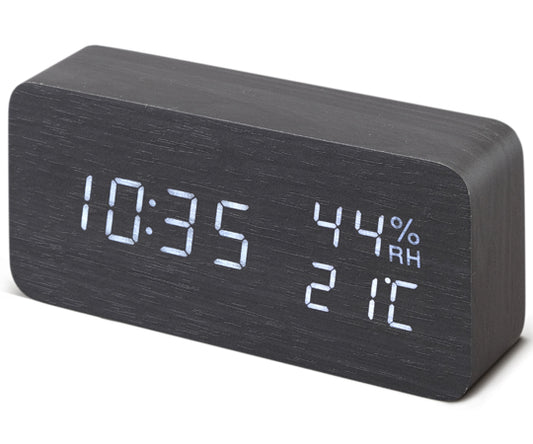 디지털 탁상시계 블랙 ICW-01WH-B 1개