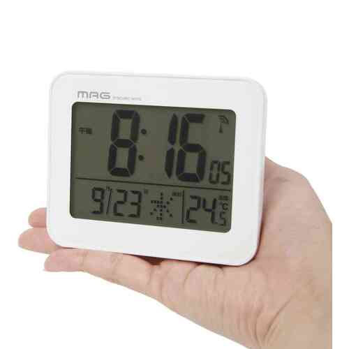 ＭＡＧ　目覚まし時計　目覚まし時計　電波　デジタル　ファルマン　アラーム　ライト　スヌーズ　温度　日付　曜日　カレンダー　ホワイト　Ｔ−７７６ＷＨ−Ｚ　T-776 WH-Z　1 個