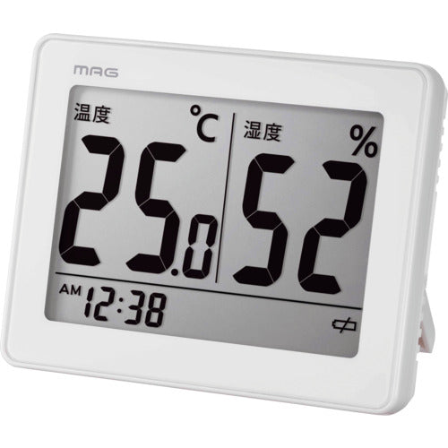 MAG Thermo-hygrometer Digital Sky Clock Environmental guide Stand for table or wall use White TH-109WH-Z TH-109 WH-Z 1 unit