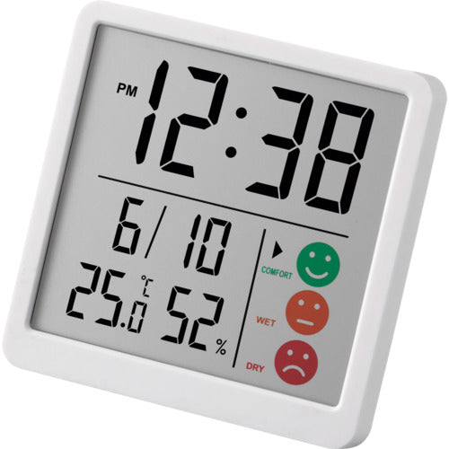 MAG Thermo-hygrometer Thermometer Hygrometer Thermo-hygrometer Digital Nikopita Clock Environmental guide Easy-to-read color LCD Can be used as a table or wall magnet stand White TH-112WH-Z TH-112 WH-Z 1 unit