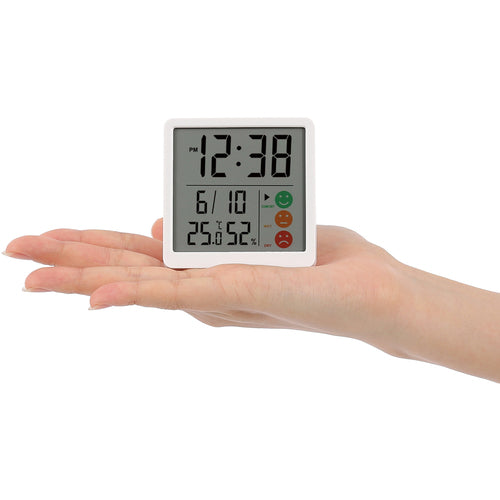 MAG 온습도계 온도계 습도계 온습도계 디지털 니코피타 시계 환경 기준 보기 쉬운 컬러 액정 두어 겸용 마그넷 스탠드 화이트