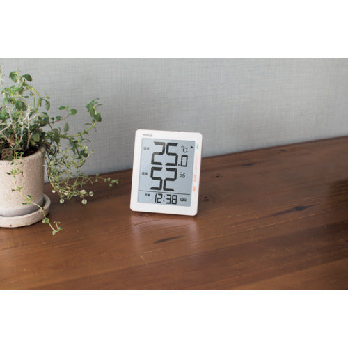 MAG Thermo-hygrometer Digital Clock Environmental indicator Stand for table or wall use White TH-105WH TH-105 WH 1 unit