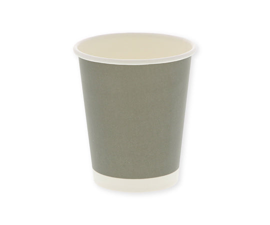 Paper cups for both hot and iced drinks, 8 oz, 80 mm diameter, light grey, pack of 50, 004535935, 1 pack (50 pcs)