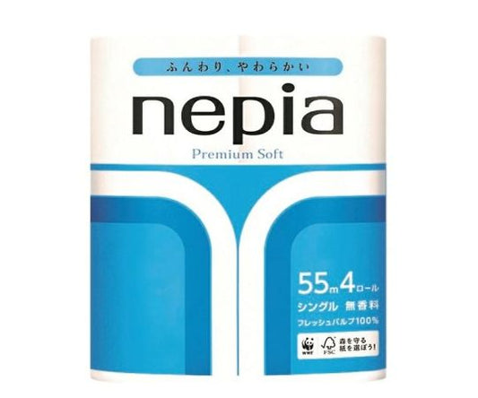 Nepia Premium Soft Toilet Roll Single 55m 4 Rolls 1 pc (4 rolls)