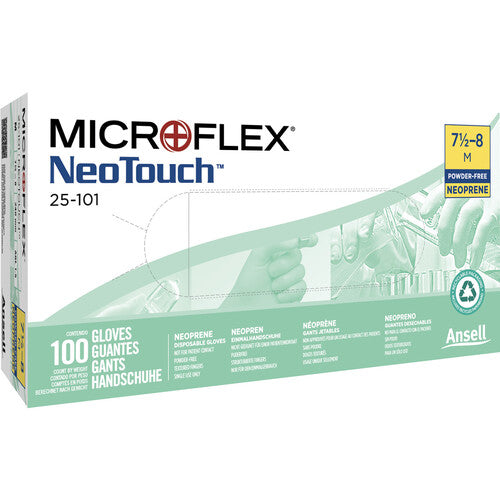 Ansell Chemical-Resistant Neoprene Rubber Disposable Gloves NeoTouch 25-101 XS Size (100 Gloves) 25-101-6 1 Box