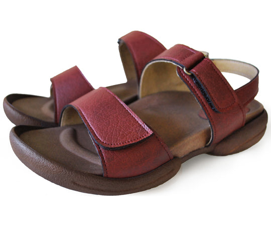 백 벨트 부착 구미 샌들 레드 브라운 L(24.0~24.5 R279-RBR-L 1 다리