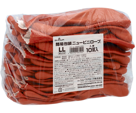 簡易包装ニュービニローブ 10双入 LL　NO610-LL10P 1セット(10双入)