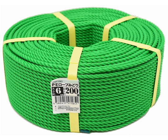 PE rope 6mm x 200m green 00020011 1 roll