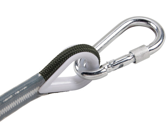 양단 카라비나 부착 로프 챌린저 로프 아미 그린색 카라비나 약 900kgf 로프 약 1600kgf(파단 강도) 두께 약 10mm×길이 약 10m 01130001 1개