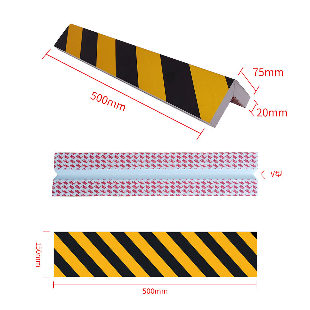 반사 코너 가드 쿠션 황흑 호랑이 무늬 길이 50cm 2장입 J2518-Y/B 1세트(2장입)