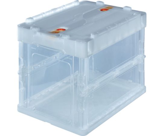 얇은 접이식 컨테이너 오리콘 20L 록 뚜껑 포함 투명 투명 TR-C20B-TM 1개