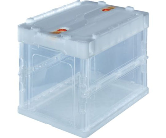 薄型折りたたみコンテナ オリコン 20L ロックフタ付 透明 透明　TR-C20B-TM 1個