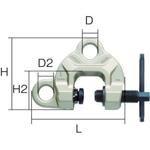 スーパー　ねじ式クランプ　スクリューカムクランプ（ダブル・アイ型）ツイストカム式　基本使用荷重０．５ｔ（ＲＦＩＤチップ搭載／Ｓ・Ｍ・Ａ・Я・Ｔ管理アプリ対応）　SDC0.5SRF　1 台