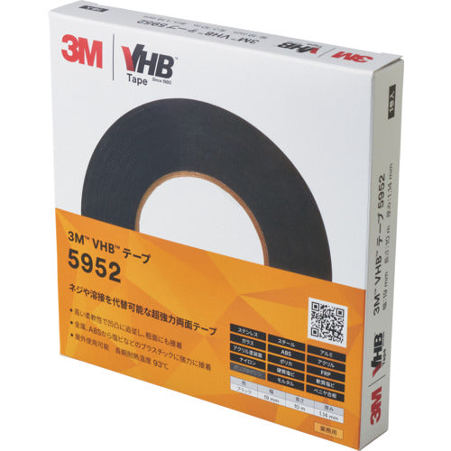 3M VHB Tape 5952 19mm x 10m for rough surfaces, black type 5952 19X10 BOX 1 roll