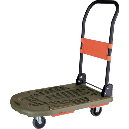 ＴＲＵＳＣＯ　樹脂台車　カルティオ（新型）　７８０Ｘ４９０　折畳　オリーブドラブ　MPK-780-OD　1 台