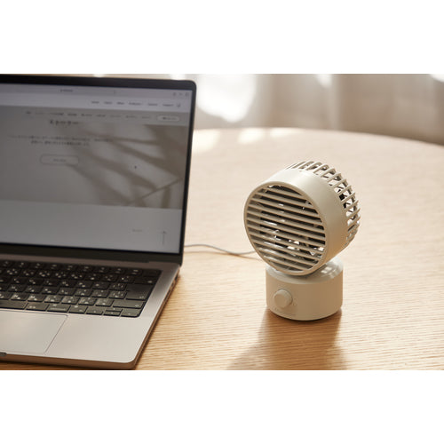 ＲＨＹＴＨＭ　卓上扇風機　静音　小型　ＵＳＢ給電式　自動首振り　強力　ＤＣモーター　２重反転ファン　デスクファン　お手入れ簡単　Ｓｉｌｋｙ　Ｗｉｎｄ　Ｍｉｎｉ　ライトグレー　9ZF038RH08　1 個