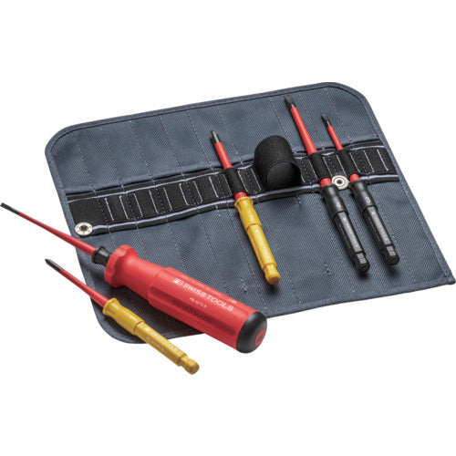 ＰＢスイスツールズ　差替式絶縁ドライバーセット　５本組　ロールバック入り　5217SU　1 組