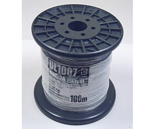 UL1007 耐熱ビニル絶縁電線 白 100m巻 AWG24　UL1007AWG24-100MR(WH) 1リール