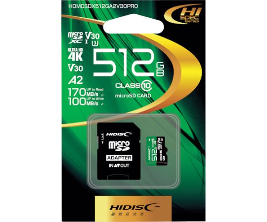 超高速R170シリーズmicroSDXCカード 512GB　HDMCSDX512GA2V30PRO 1個