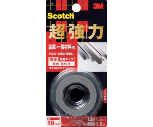 Scotch Super Strong Double-Sided Tape for Metals and General Materials 19mm x 1.5m KKD-19R 1 Roll