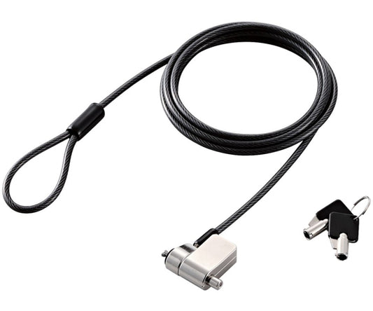 セキュリティワイヤー マルチスロット対応（3×7mm・2.5×6mm・3.2×4.5mm）シリンダー錠 プッシュロック方式　ESL-704E 1個