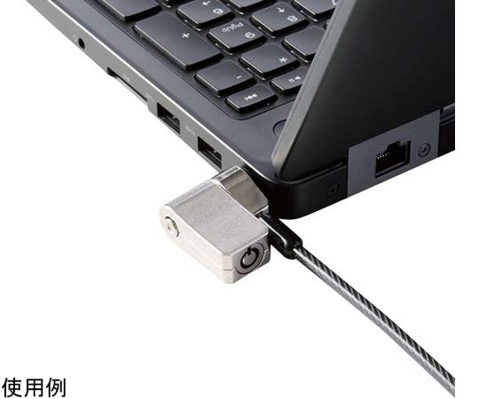 セキュリティワイヤー マルチスロット対応（3×7mm・2.5×6mm・3.2×4.5mm）シリンダー錠 プッシュロック方式　ESL-704E 1個