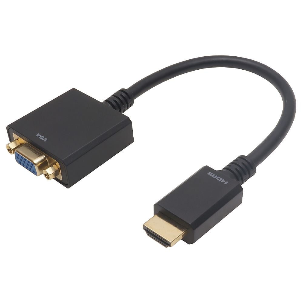 HDMI→VGA変換アダプタ 15cm HDMIオス to VGAメス　HAVGF-707BB 1本