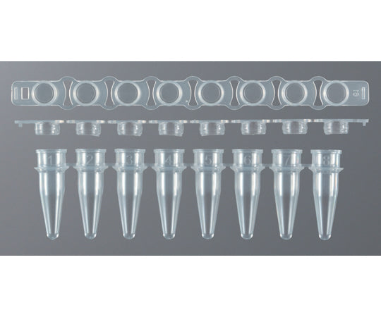 PCR用8連チューブ/キャップセット 0.2mL フラットキャップ 125セット入　3135-00 1箱(125セット入)