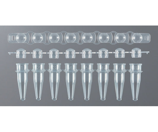 PCR 8-tube/cap set, 0.2mL, dome cap, 125 sets, 3131-00, 1 box (125 sets)