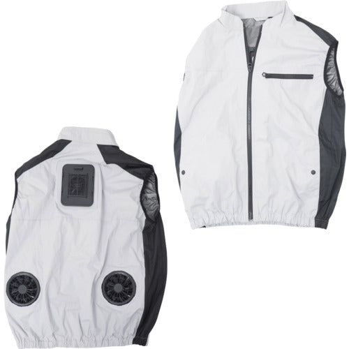 산코 【수량 한정 모바일 배터리 2 개 무료】 압도적으로 식는 냉장 옷 3 실버 그레이 프리 사이즈 TKCV24FGY-SET 1 착용