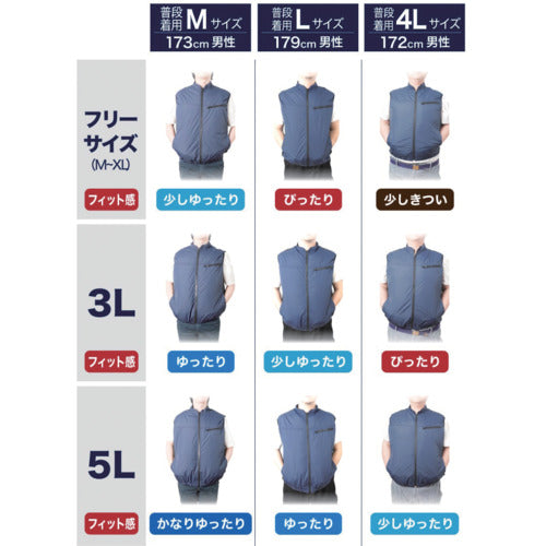 산코 【수량 한정 모바일 배터리 2 개 무료】 압도적으로 식는 냉장 옷 3 네이비 프리 사이즈 TKCV24FNV-SET 1 벌