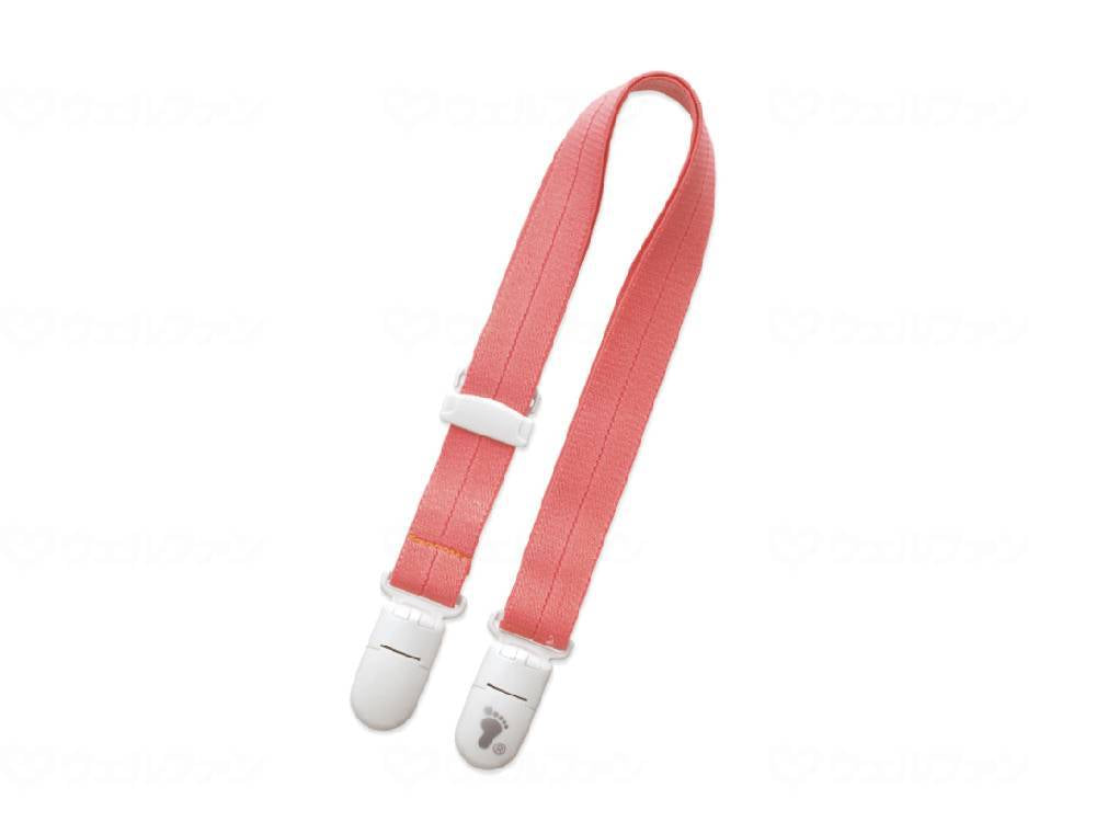 フットマークお食事エプロン　のびるクリップ ﾋﾟﾝｸ