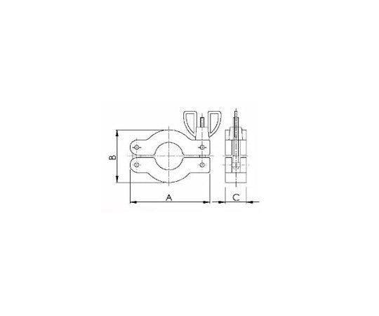 真空ポンプ配管部品 クランプ2 アルミ製　NW25CWA 1個