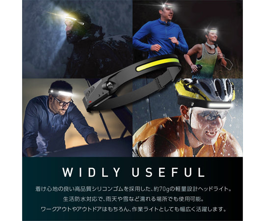 충전식 헤드라이트 초경량 터치리스 센서 탑재 TRM-HD003 1개