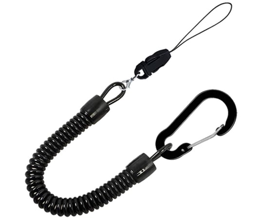 낙하 방지 스트랩 카라비나+컬 코드+끈 파트 블랙 TR-STP001 1개