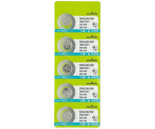 무수은산화은전지 11.6×4.2mm 1시트(5개입) SR43(W/SW) 1장(5개입)