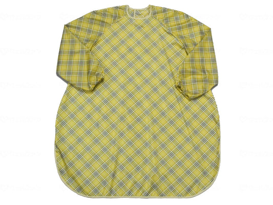Special clothing Meal apron (super water repellent) with sleeves, yellow check