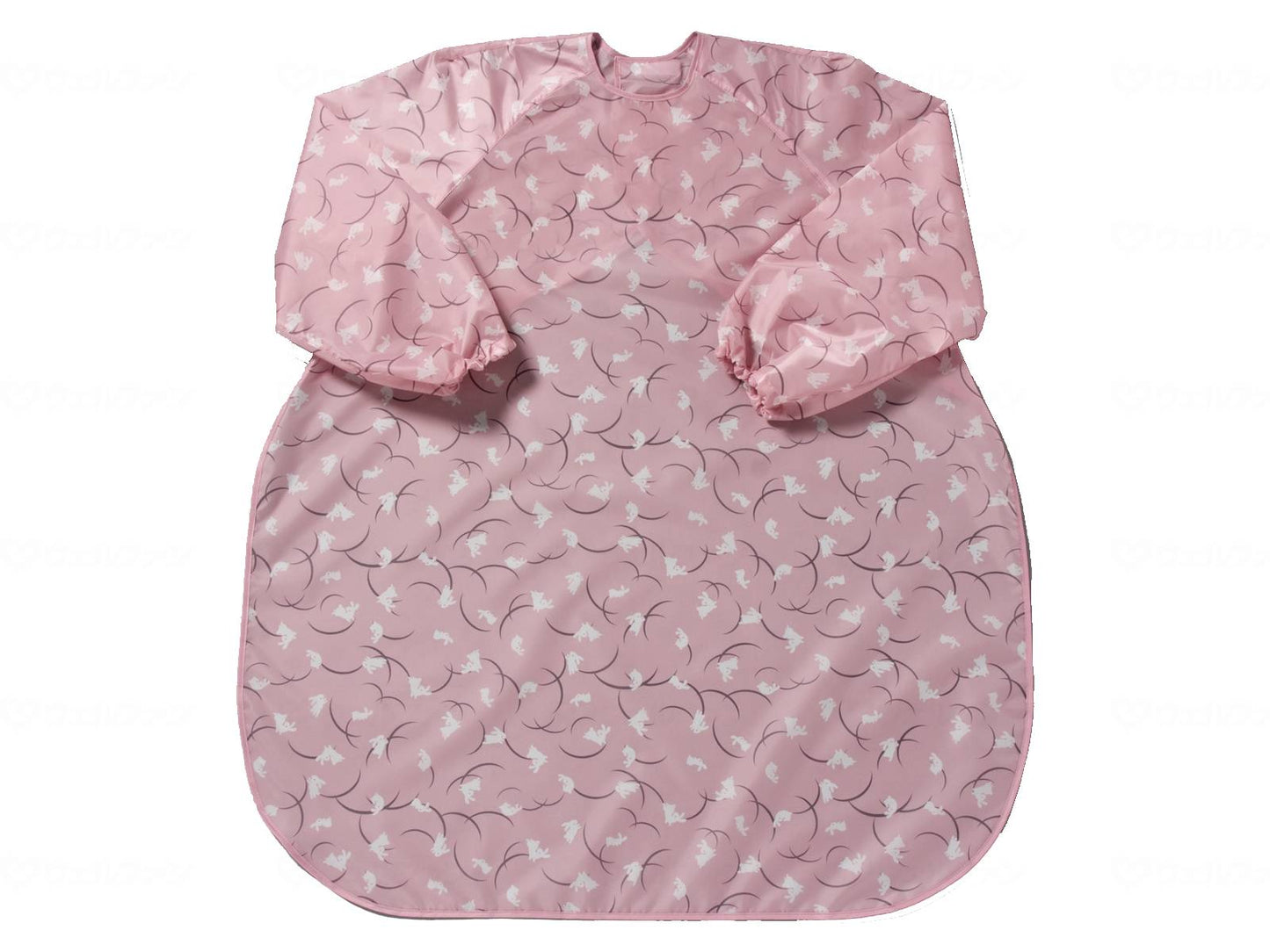 Special clothing Meal apron (super water repellent) with sleeves Japanese pattern rabbit Sakura