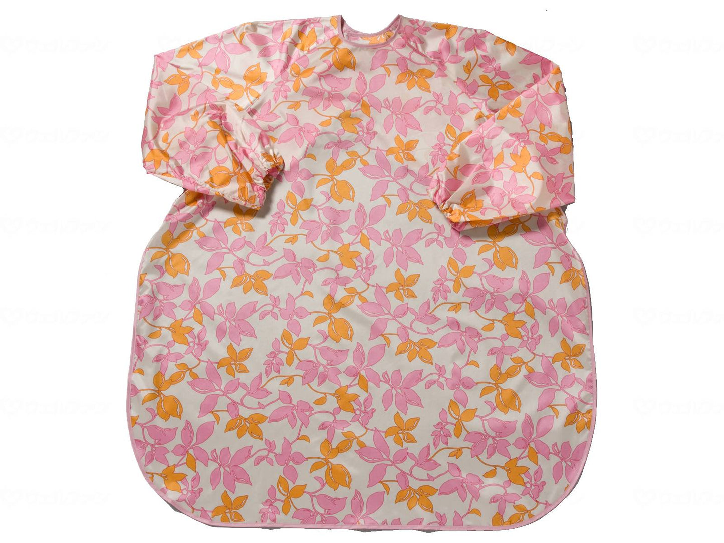 Special clothing Meal apron (super water repellent) with sleeves, Leaf pink