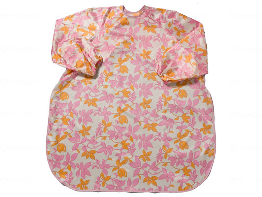 Special clothing Meal apron (super water repellent) with sleeves, Leaf pink