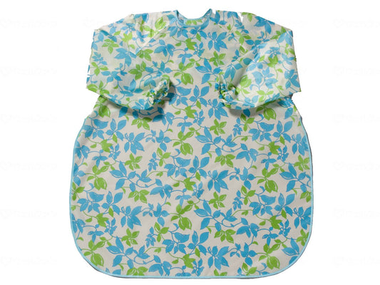 Special clothing Meal apron (super water repellent) with sleeves, leaf blue