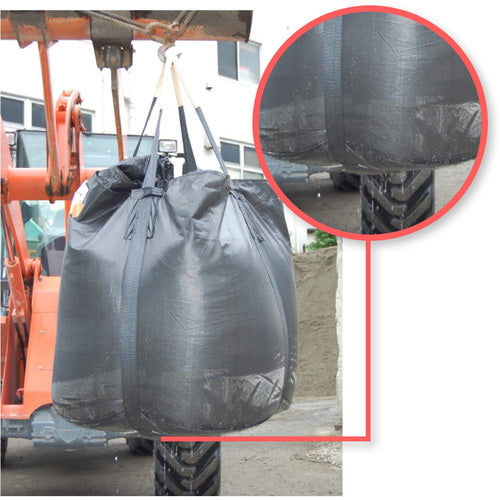 萩原　コンテナバッグ　フレキシブル・コンテナバッグ　黒　丸型１ｔ　全開排出口付（供給元（株）平成）　HS405RW050514　1 枚