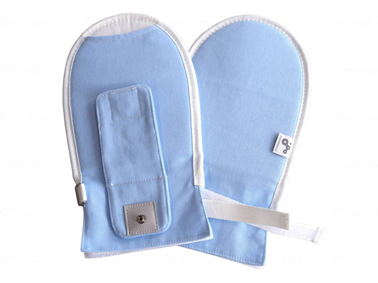 特殊衣料まもっ手 無地 指先ｵｰﾌﾟﾝ(ﾉｰﾏﾙ) ﾌﾞﾙｰ ﾌﾘｰ