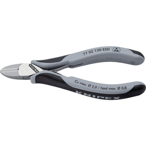 KNIPEX Precision Nippers, Anti-Static Type, 130mm, 7702-130ESD, 1 Piece