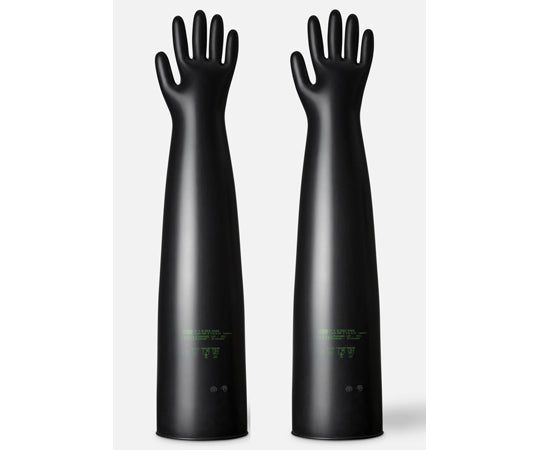 글로브 박스 / 아이솔레이터 용 부틸 장갑 6 인치 얇은 0.4mm 핸드 사이즈 8.5inch 길이 800mm 10800BHP8.5E45 1 쌍