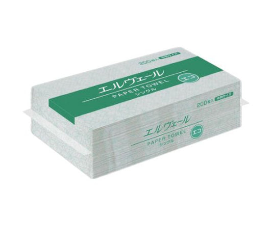 Elveil Paper Towel Eco Single Medium Size 200 sheets x 30 packs 21000694 1 case (200 sheets x 30 packs)