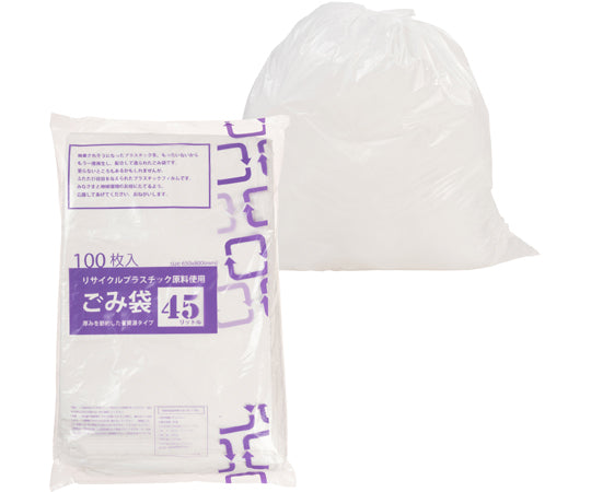 재활용 원료 사용 쓰레기 봉투 유백 반투명 45L 100장입 0.012×650×800mm 01230450 1팩(100장입)